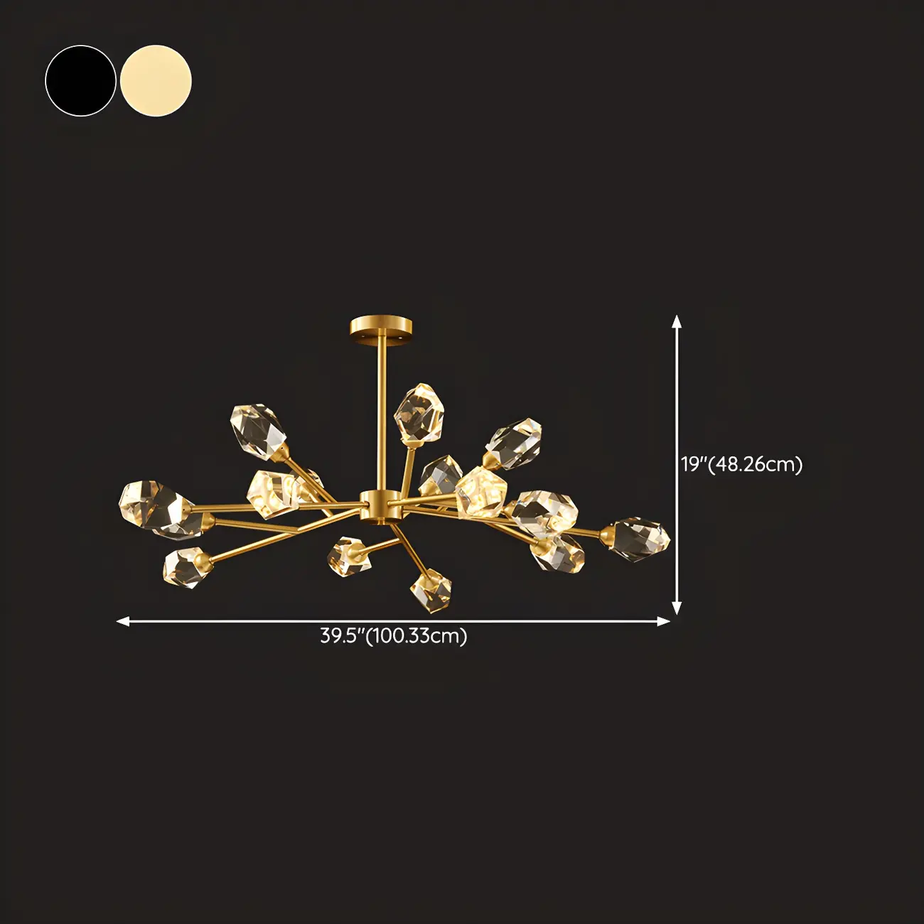 Modern Gold Sputnik Chandelier Crystal Shade