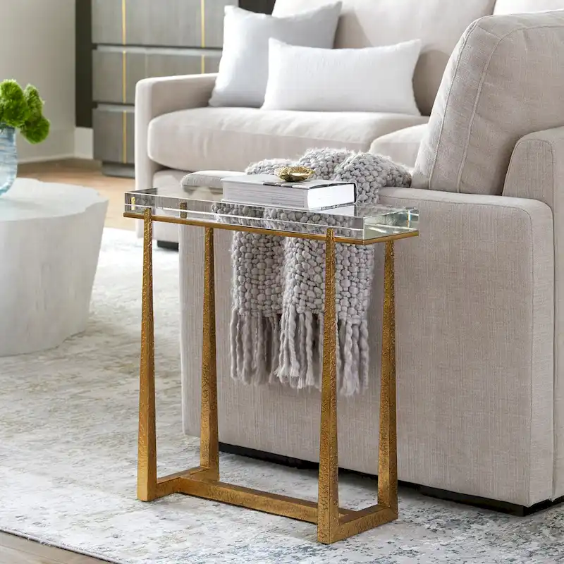 Uttermost Midas Thick Crystal Accent Table - 24H x 24W x 8.625D