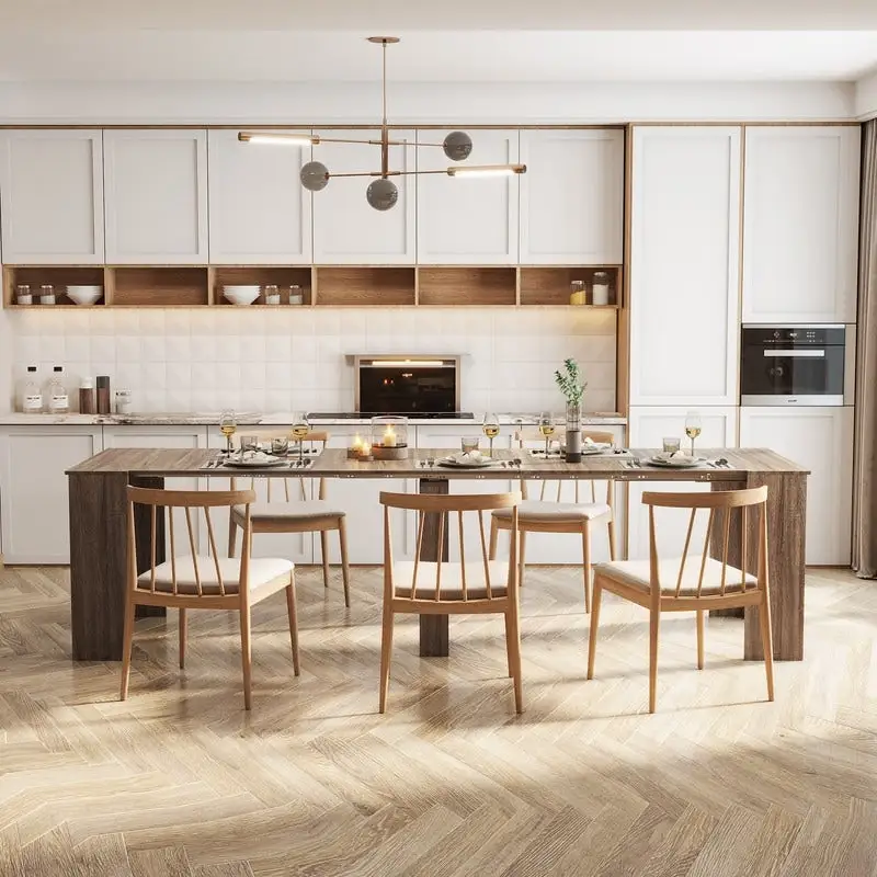 Multifunctional Extendable Wooden Dining Table