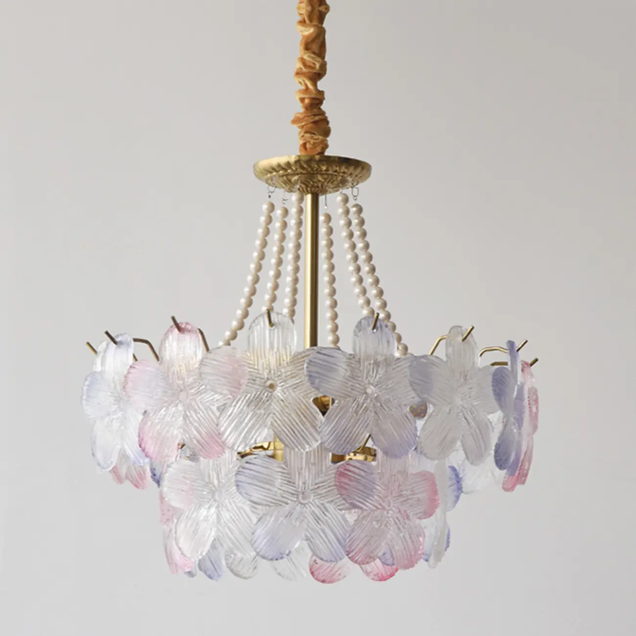 Modern Tier Round Flower Crystal Chandelier