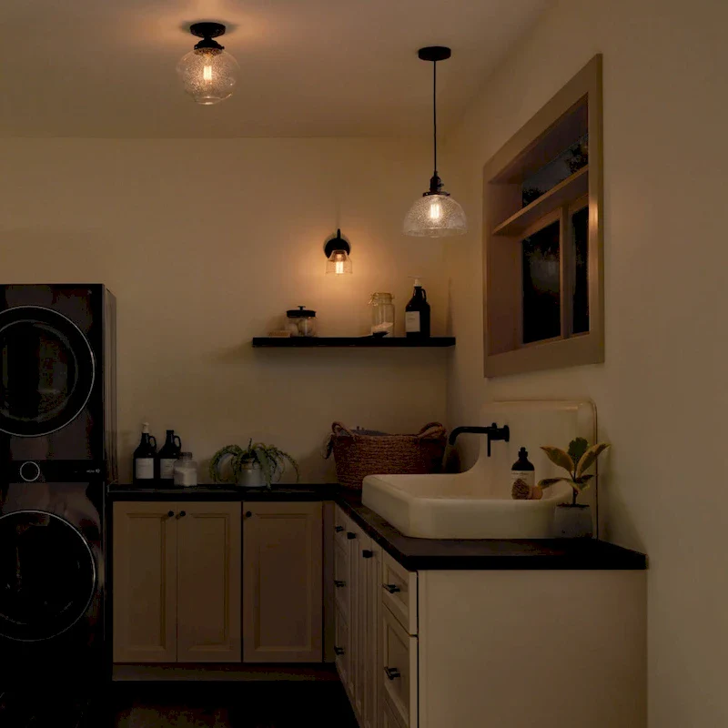 Kichler Lighting Avery 10.25 in. 1-Light Black Bowl Mini Pendant Light