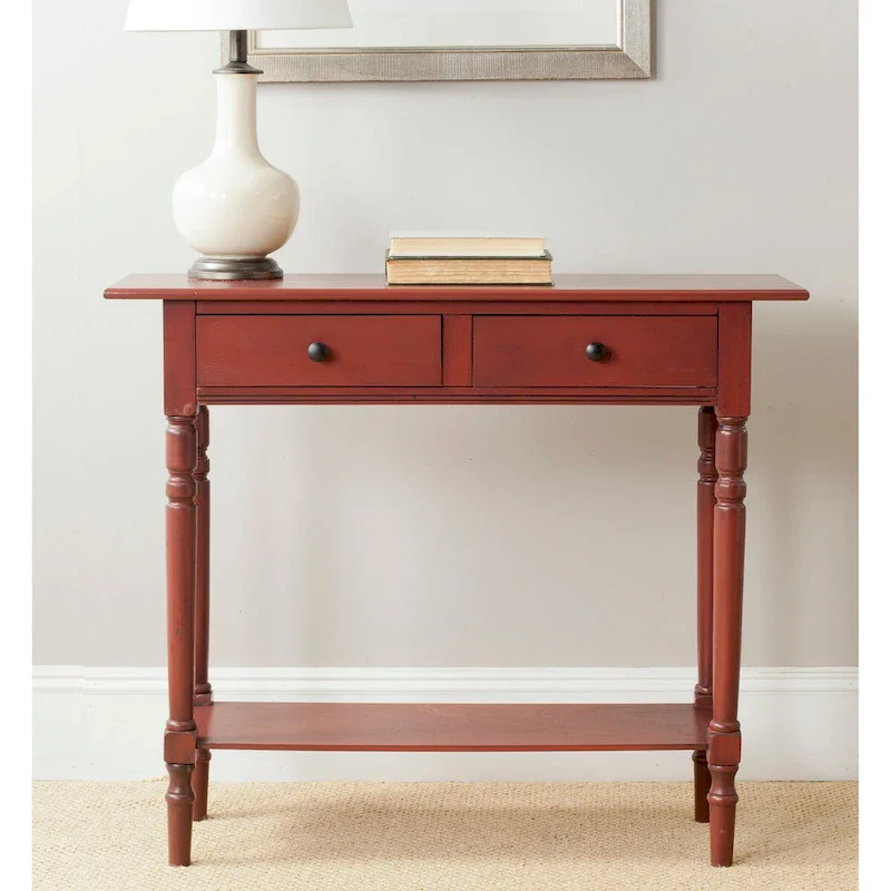 Arvilla Grey 2-Drawer Console Table - 37.8 x 13 x 31.9 - 38Wx13Dx32H