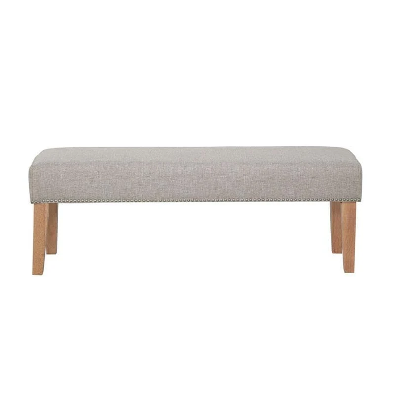 Grafton Home Miley Upholstered Accent Bench w/ Nailhead Trim
