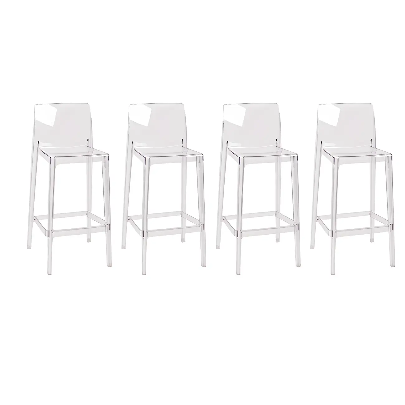 Modern Acrylic Transparent Stylish Rectangle Bar Stool