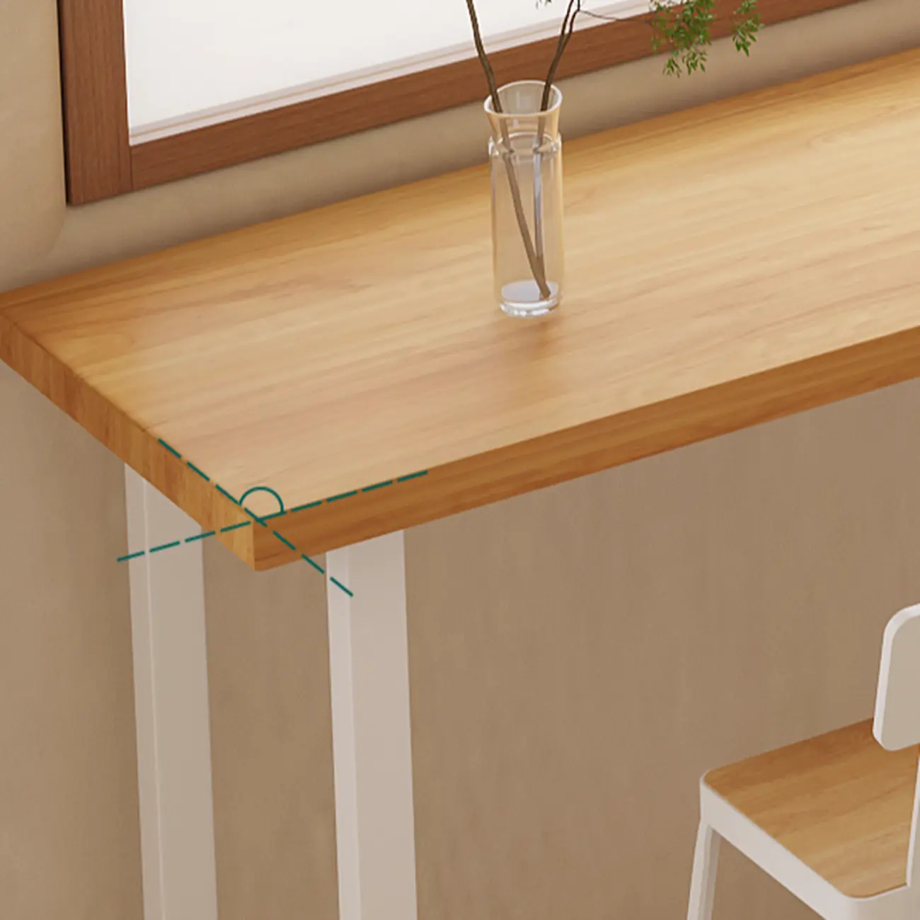 Natural Wooden Top Bar Table Metal Base with Footrest