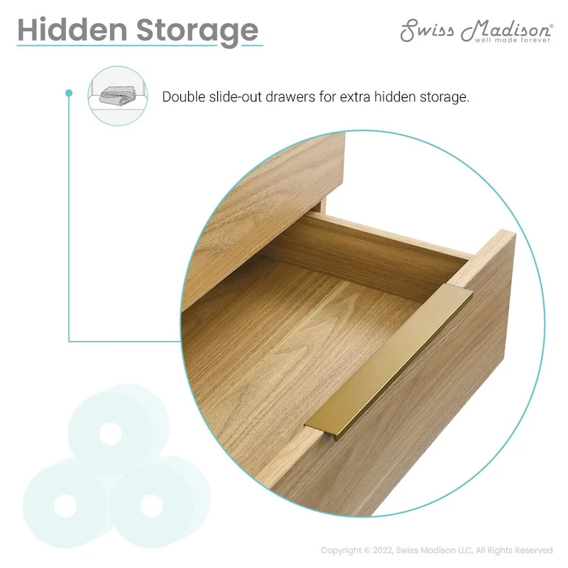 Carre 24 Bathroom Vanity in Oak