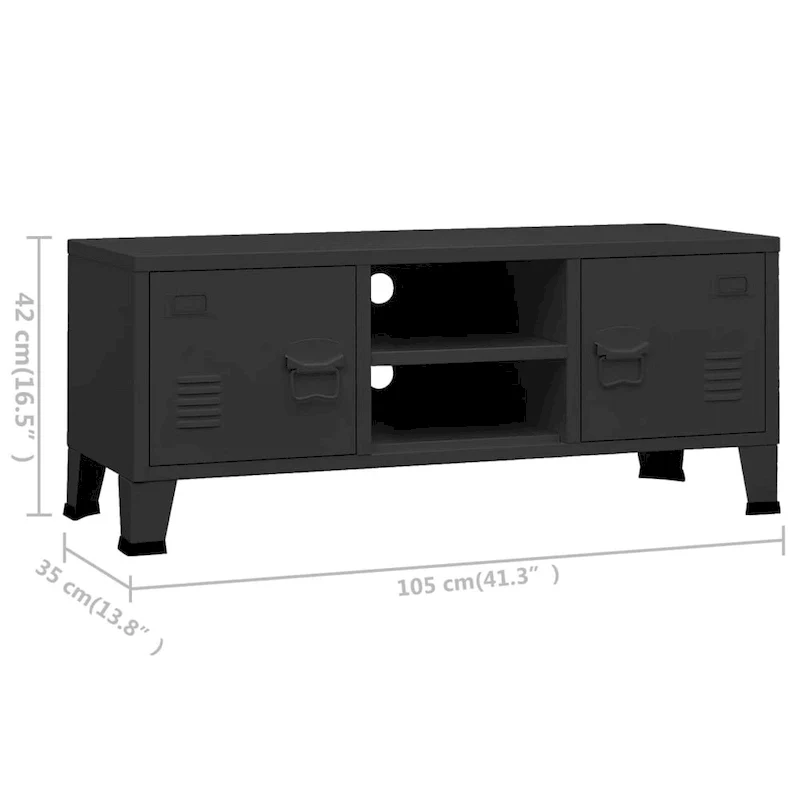 vidaXL TV Stand TV Console Sideboard TV Unit Home Media Unit Cupboard Metal - 41.3 x 13.8 x 16.5