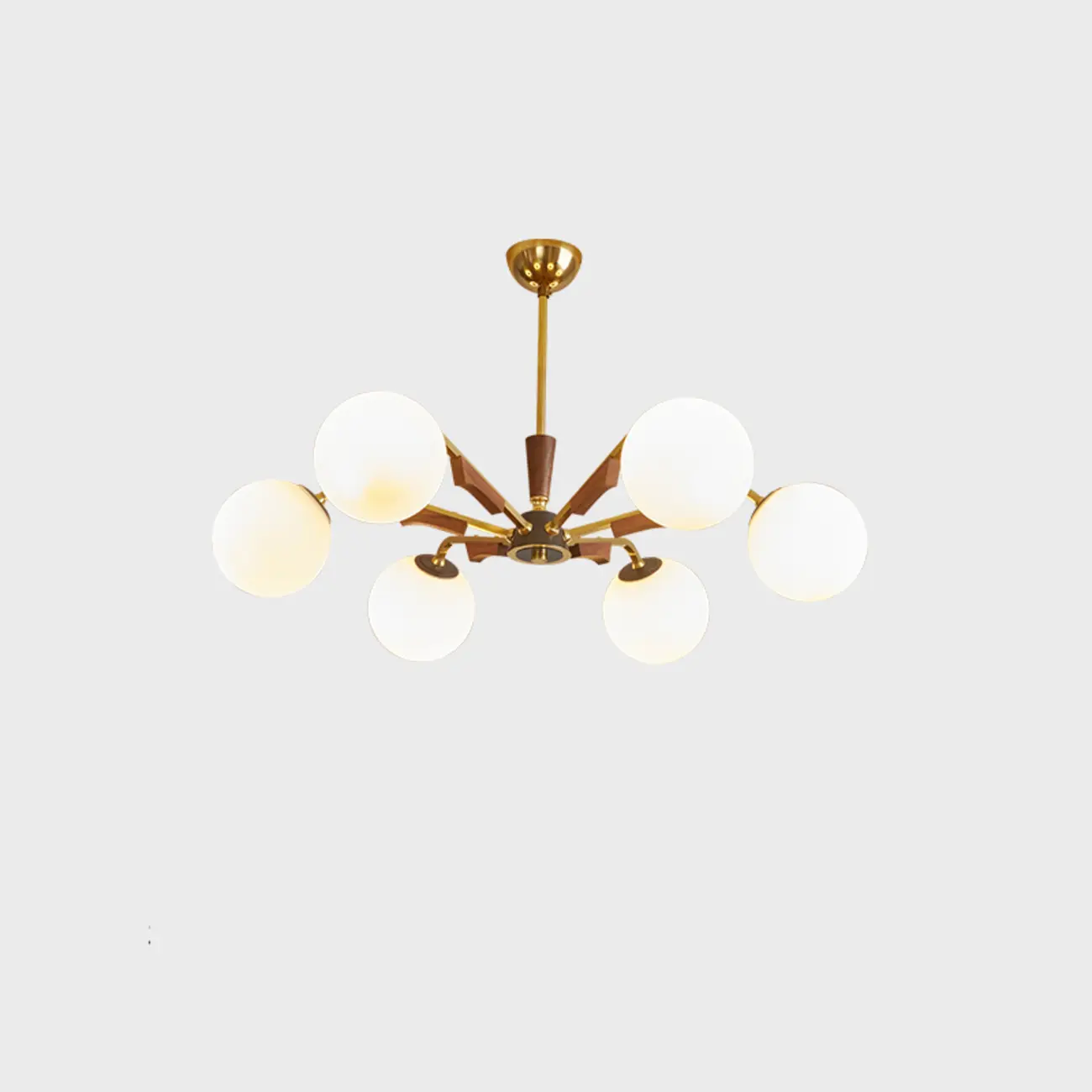Modern White Glass Ball Chandelier with Adjustable Length