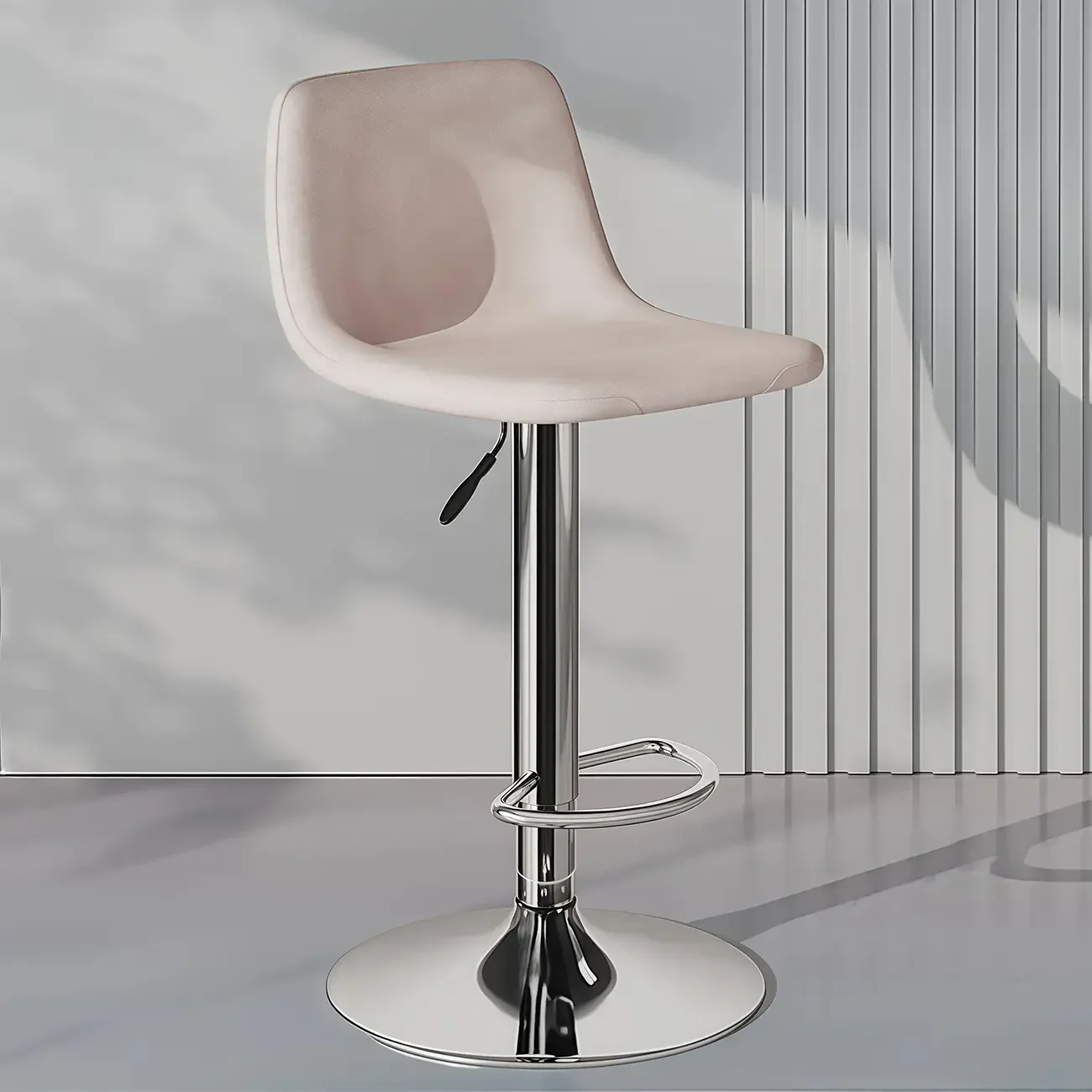 Adjustable Leather Bucket Swivel Bar Stools