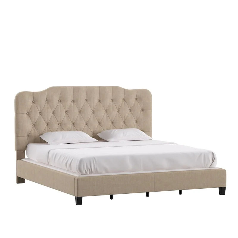 Ginny Adjustable Diamond-tufted Camel Back Bed by iNSPIRE Q Classic