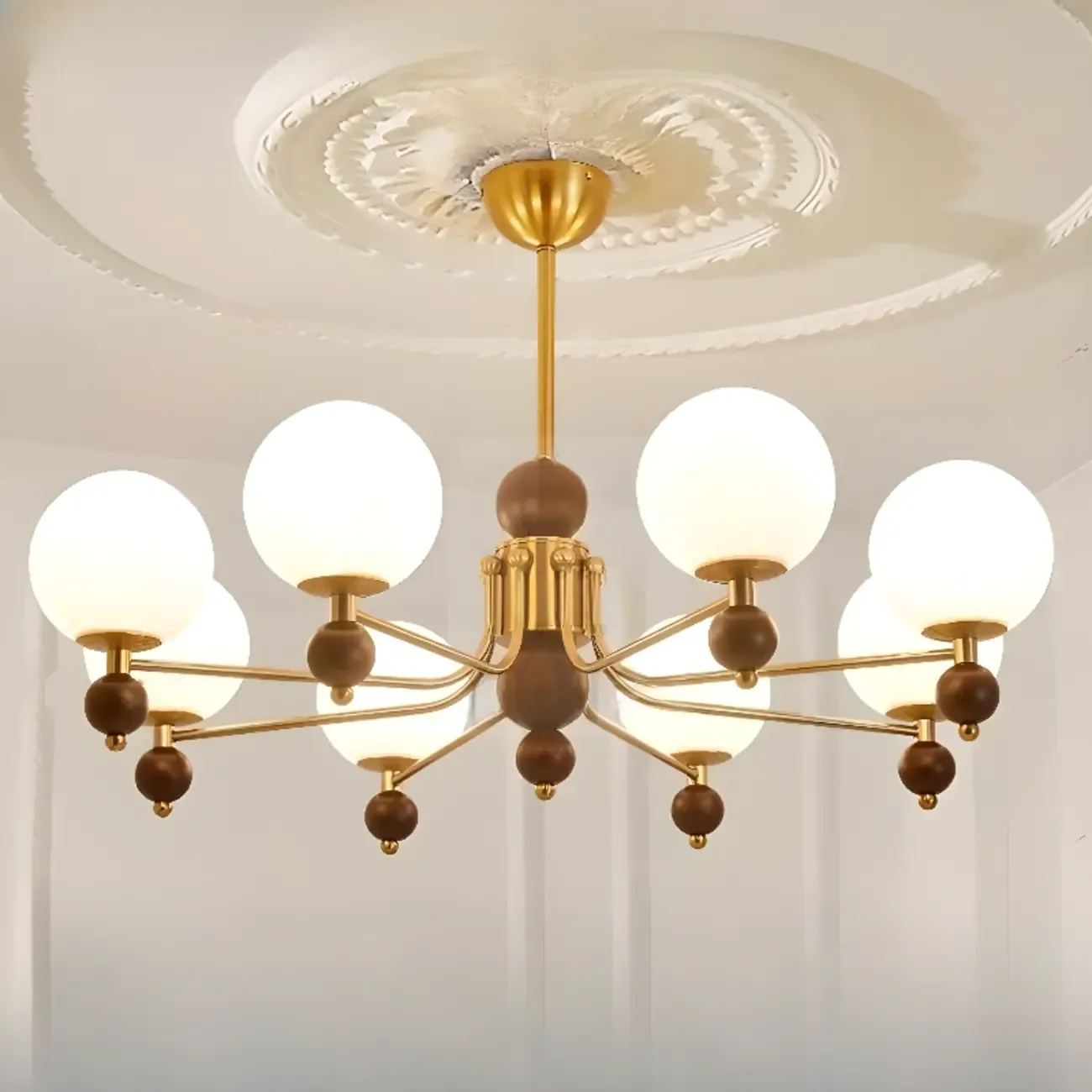 Modern Stylish Black Nickel Glass Globe Chandelier