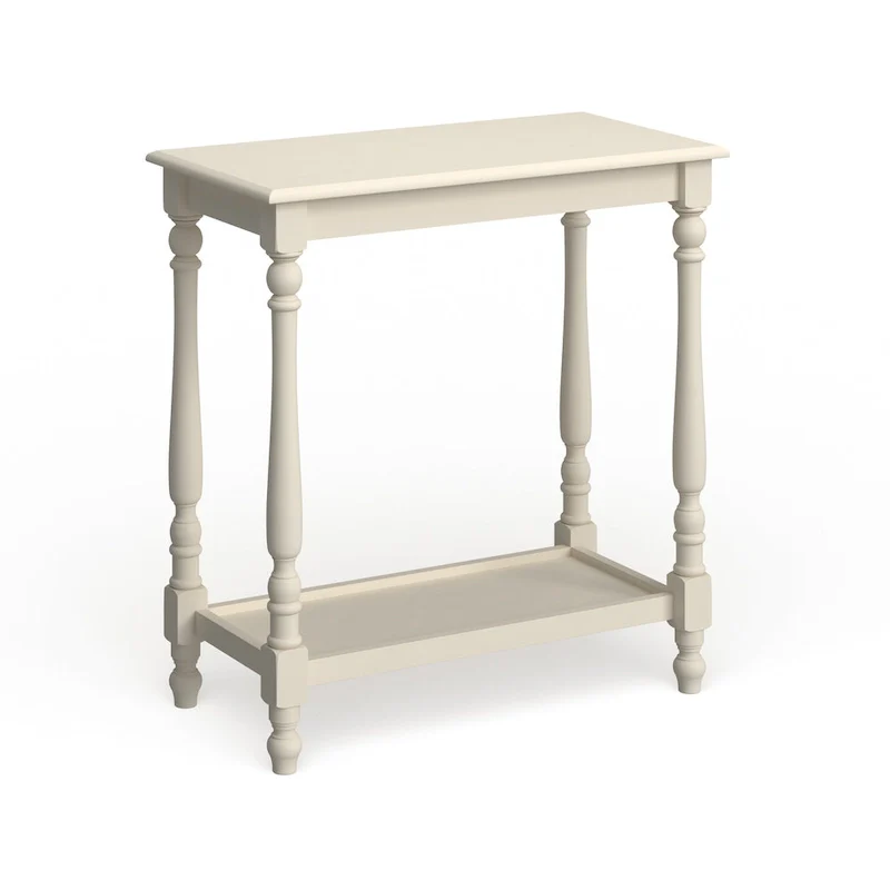Quam Farmhouse White 25-inch Solid Wood 1-Shelf Side Table by Furniture of America