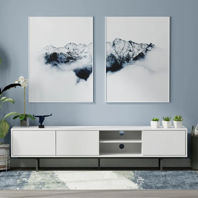 Glenwillow Home Atlas 78 x 20 Lowboy Mid-Century Modern TV Stand Console