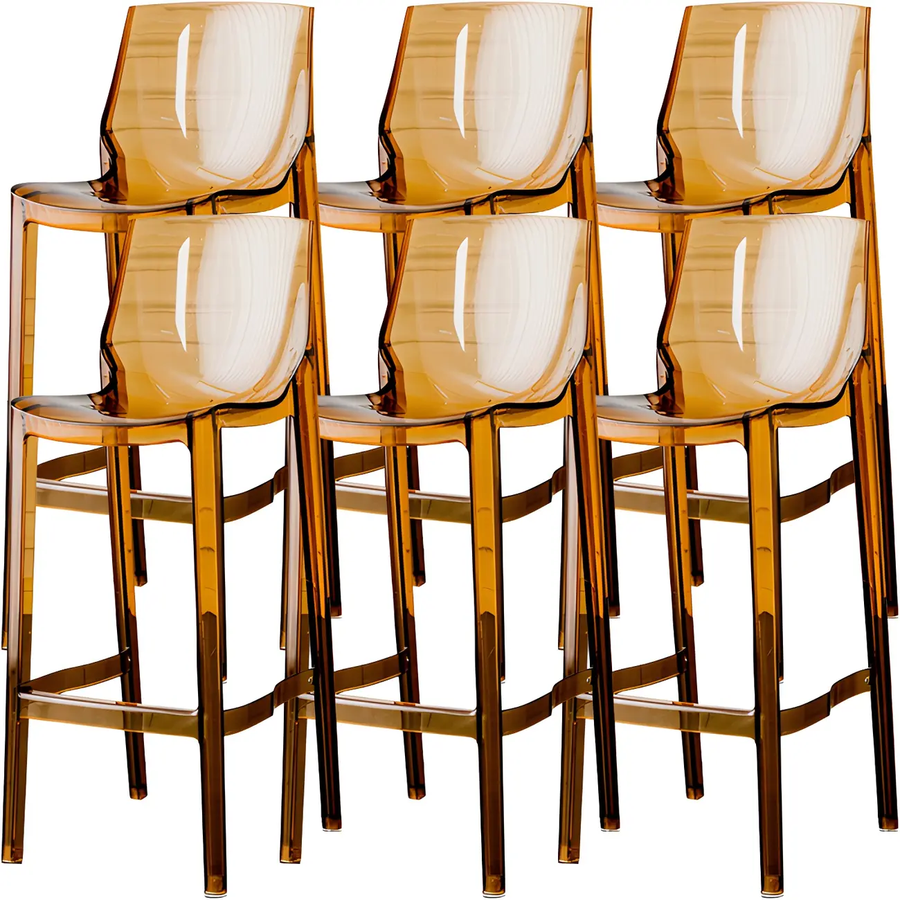 Modern Acrylic Transparent Chic Rectangle Durable Bar Stool