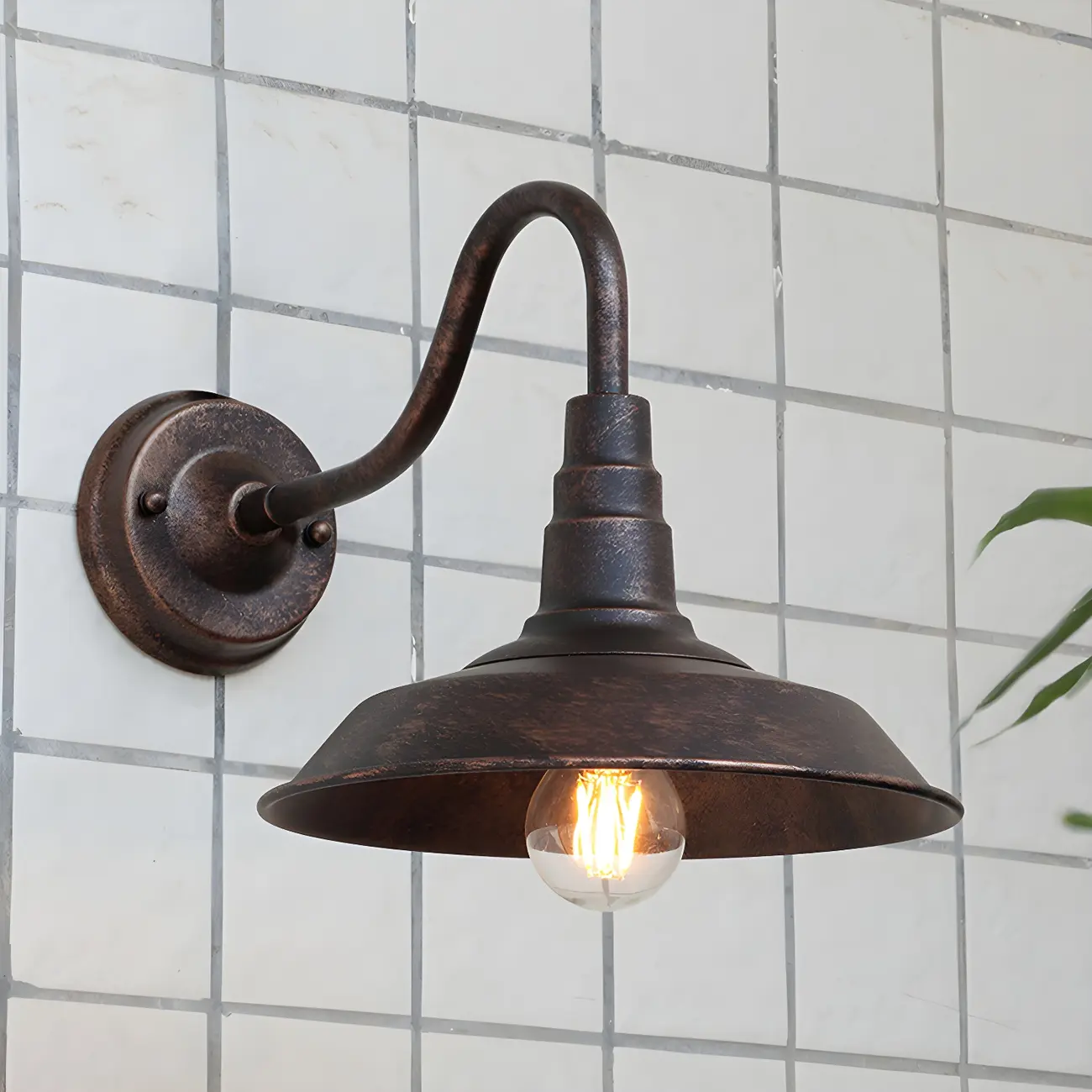 Industrial Outdoor Geometric Metal Wall Sconce