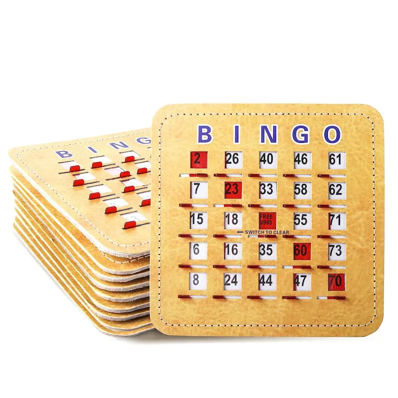 GSE Shutter Bingo Cards with Quick-Clear Slider. Reusable Fingertip Sliding Reset Bingo Cards