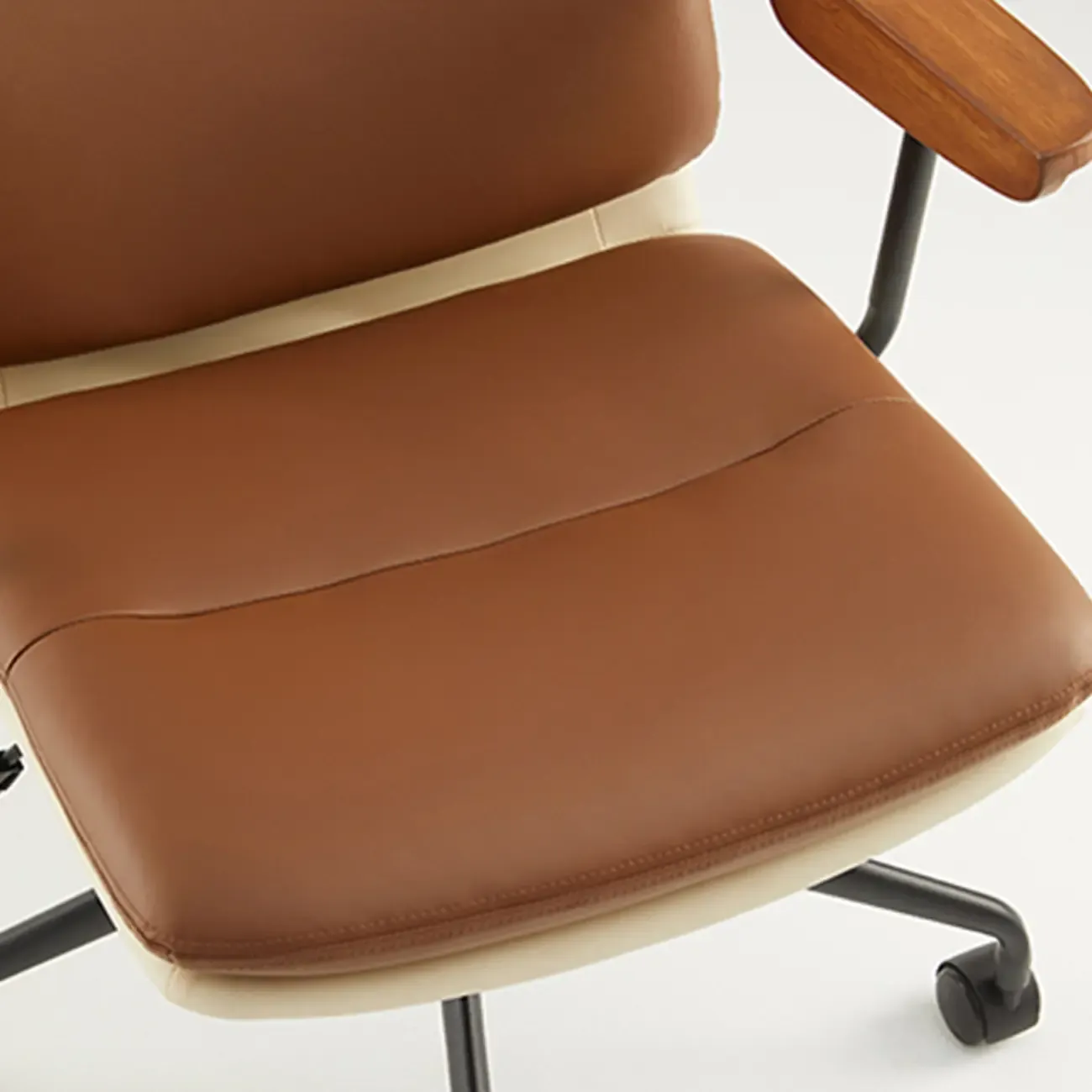 Modern Brown Upholstered Adjustable Swivel Office Chair