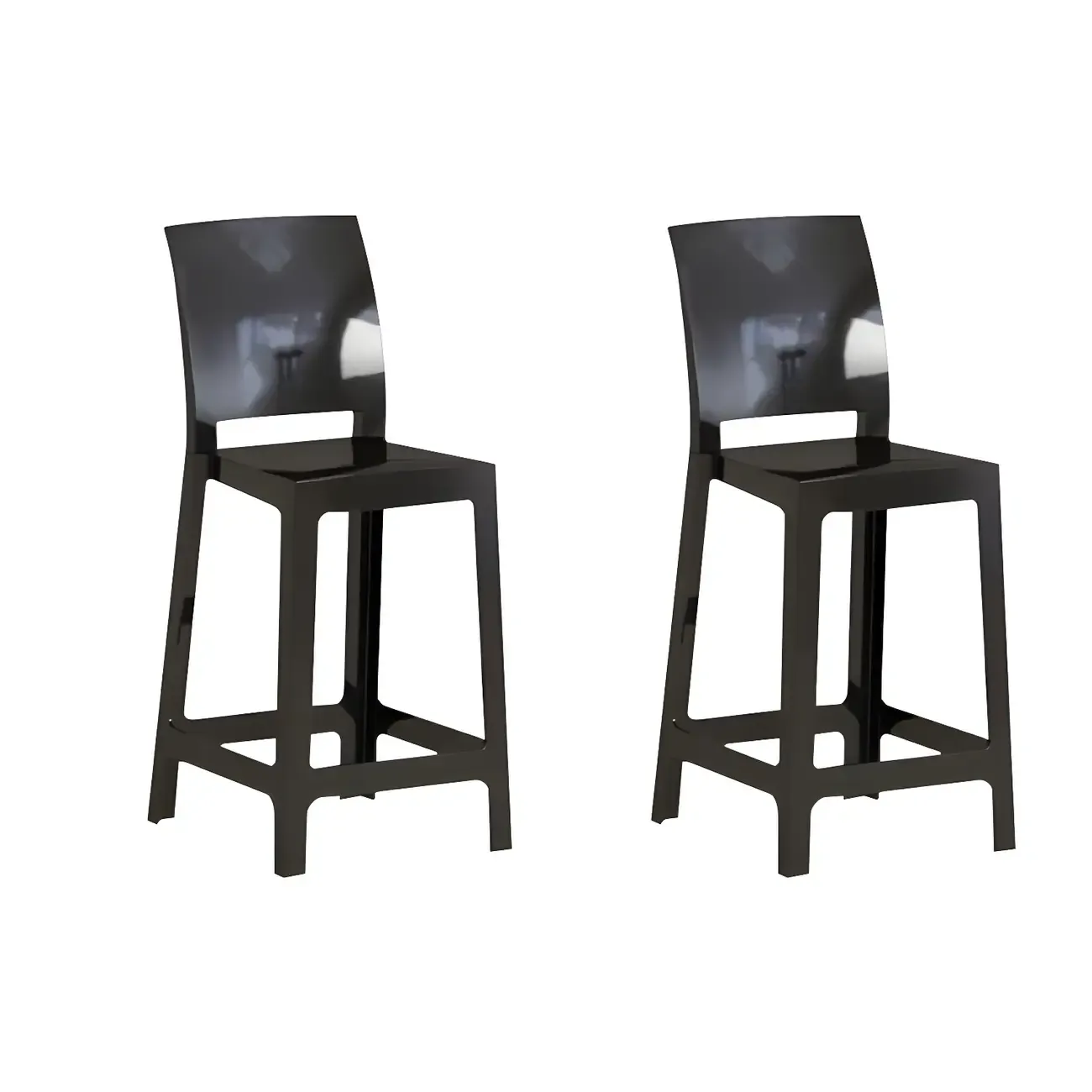 Modern Acrylic Smooth Elegant Circular Backrest Bar Stool