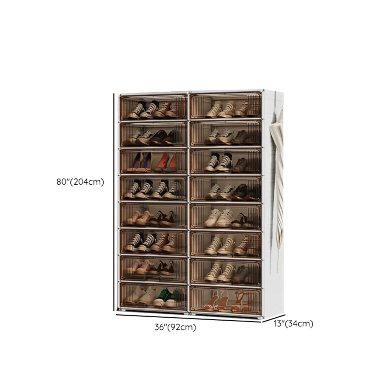 Durable Flip-up Glam Plastic Clear Shoe Boxes Stackable