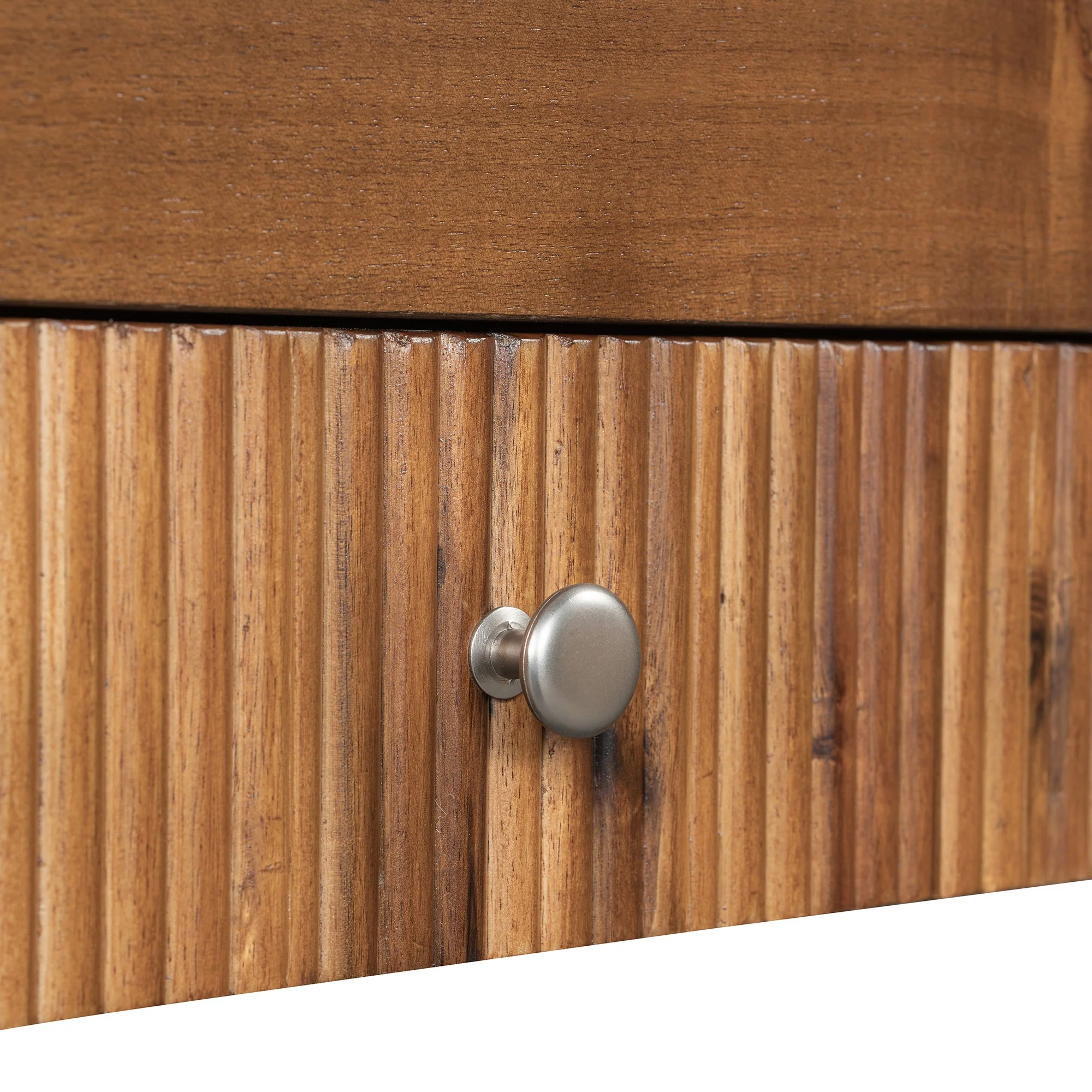 Walker Edison | Entryway Fluted Curve Design Console/Desk Table with Drawers