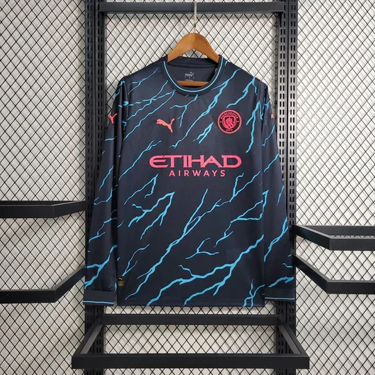 Maillot Manchester City extérieur 2023 2024 manches longues