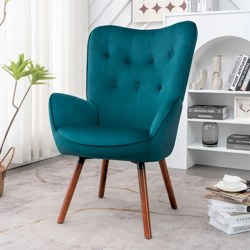 Kreedence 26.38 W Microfiber Flared Arm Accent Chair