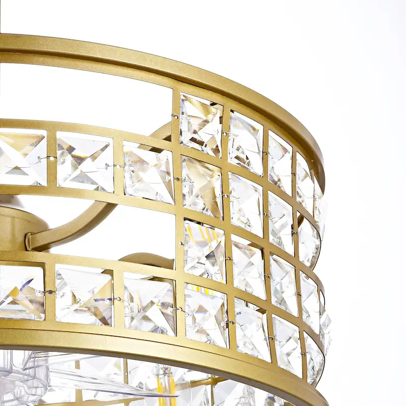 GetLedel 18-in Crystal Chandelier Ceiling Fan with Remote and Light - 18