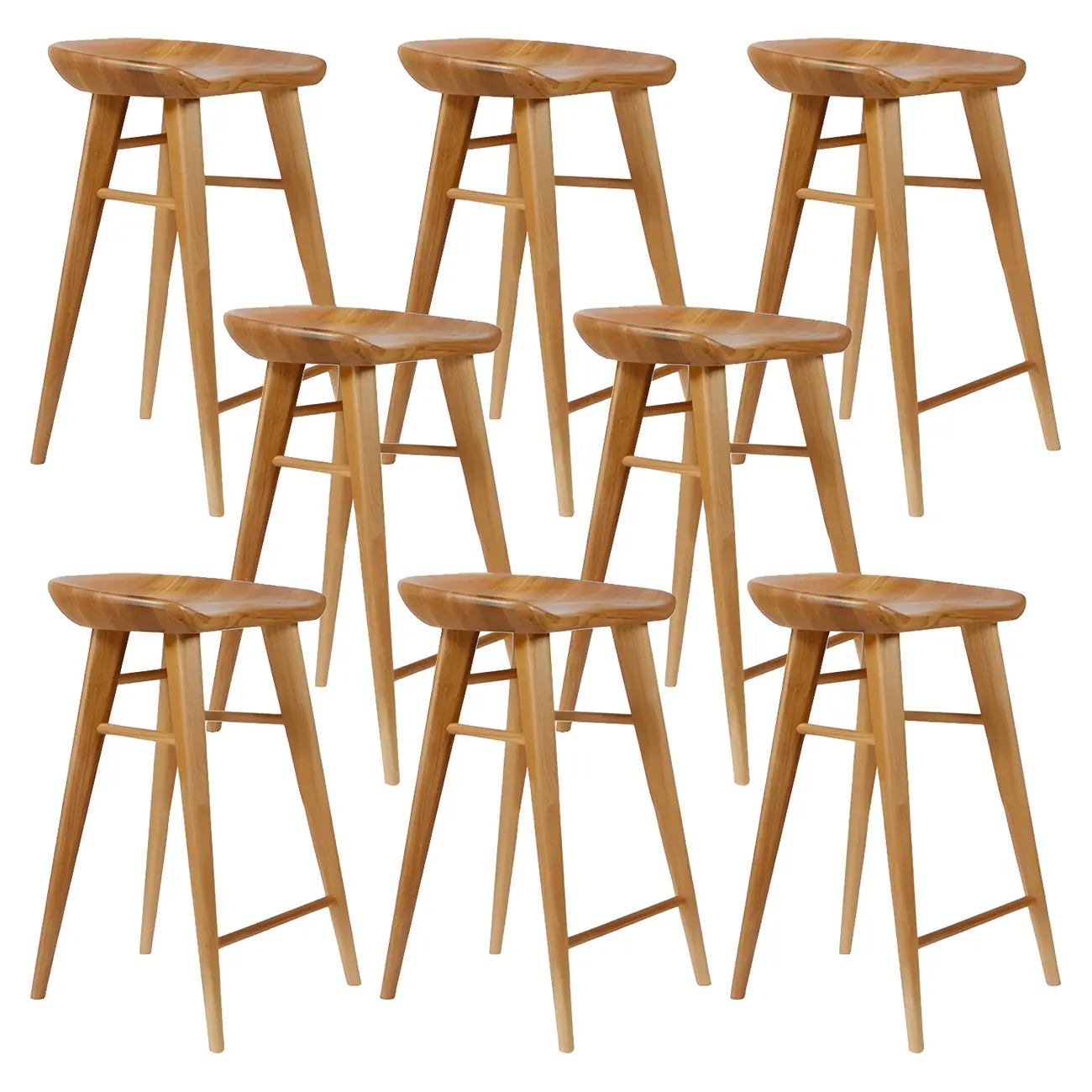 Counter Height Modern Wood Backless Bar Stool