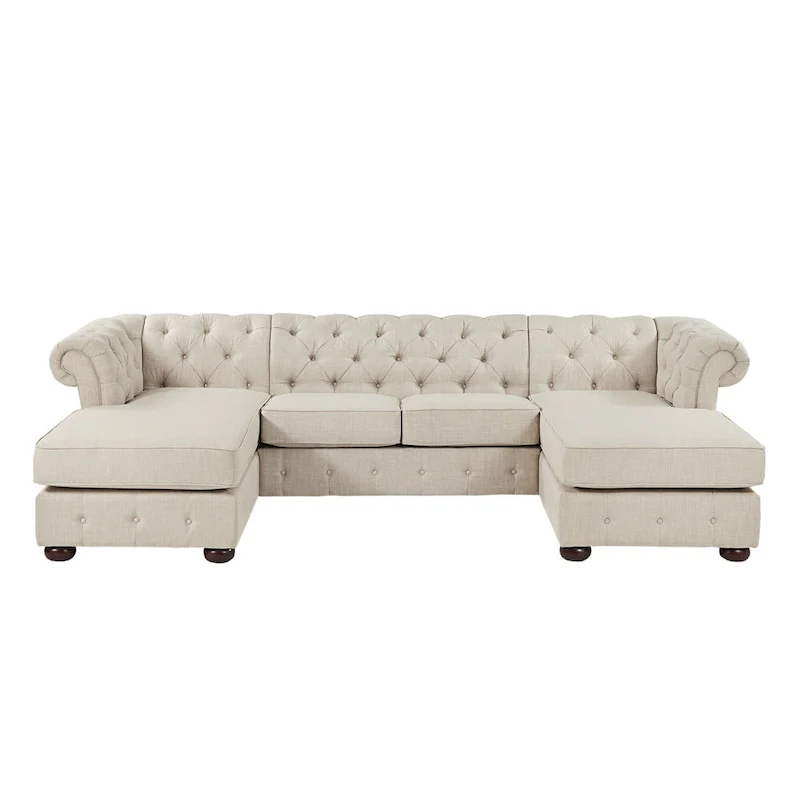 Knightsbridge Tufted Scroll Arm Chesterfield 4-Seat Sofa and Chaise Lounges by iNSPIRE Q Artisan