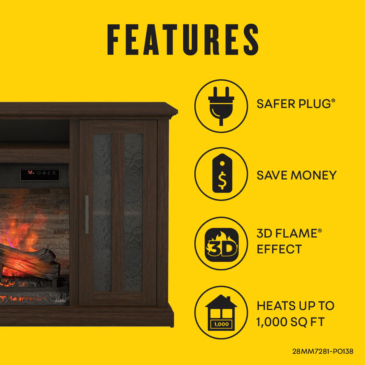 duraflame? Farmhouse Electric Fireplace TV Stand Media Console