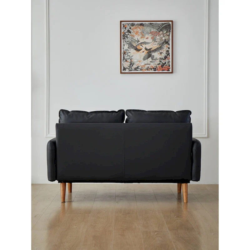 Faux leather 58 Square Arm Loveseat