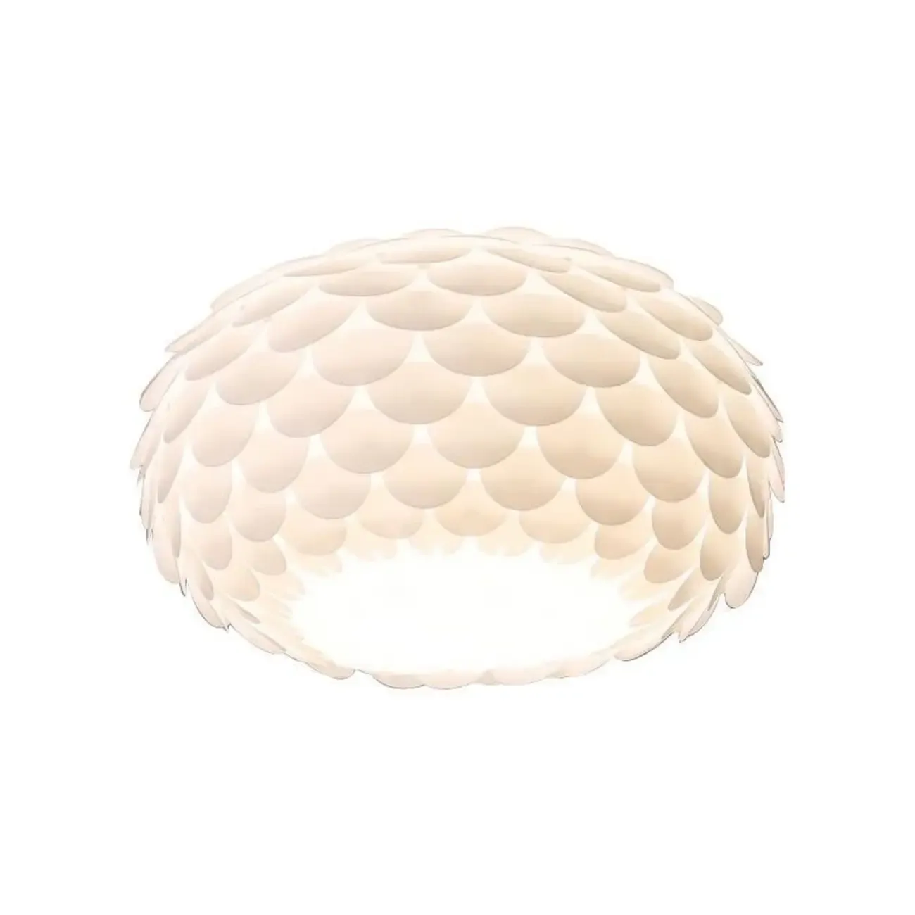 Scalloped White Acrylic Dome Semi Flush Ceiling Light