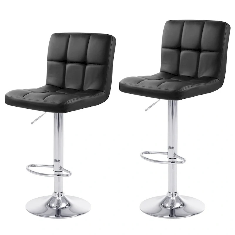 Faux Leather or Velvet Upholstered Adjustable Barstools Counter Bar Pub Height Stools set of 2