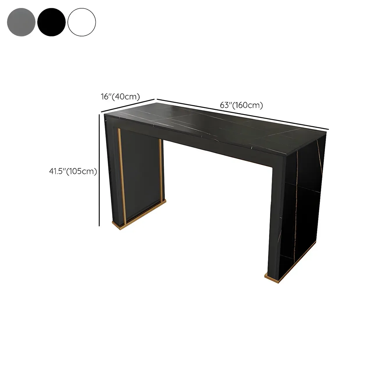 Modern White Stone Top Wood Dual-Pedestal Bar Tables