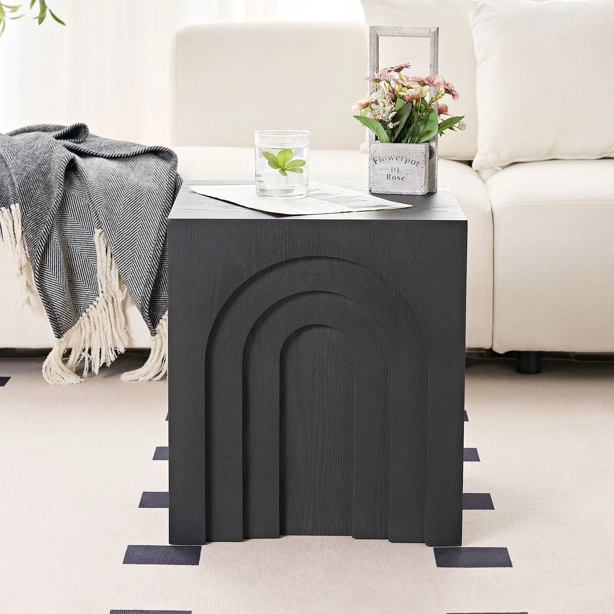 Walker Edison | Curve Design Square Side Table