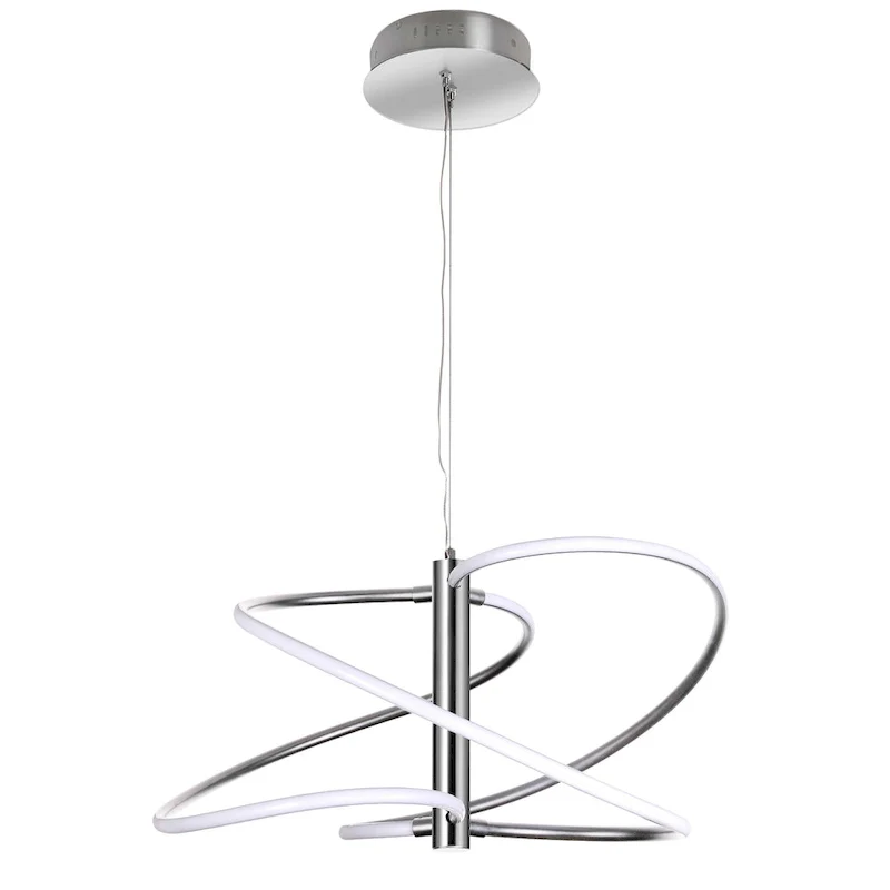 Dainolite Romy Modern and Contemporary 36W Pendant Polished Chrome with White Silicone Diffuser