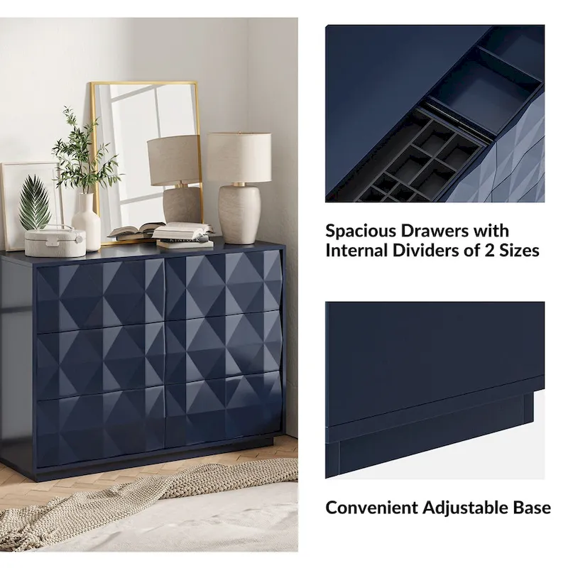 Linus Modern 6-Drawer Dresser by HULALA HOME