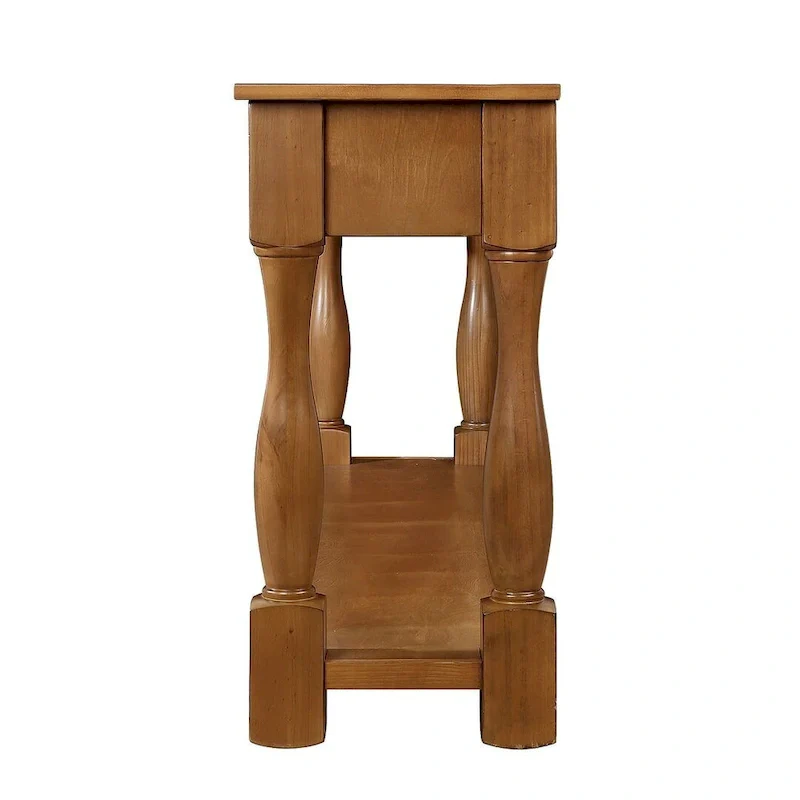 63 Solid Wood Console Table with 3 Drawers and 1 Bottom Shel
