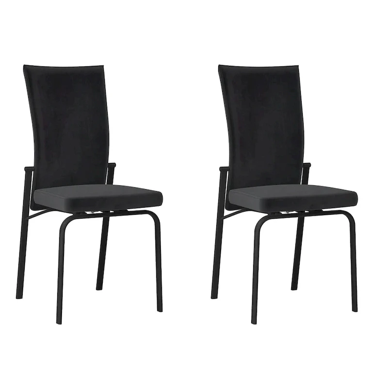 Somette Monique Black Motion-back Side Chair, Set of 2, Fully Assembled