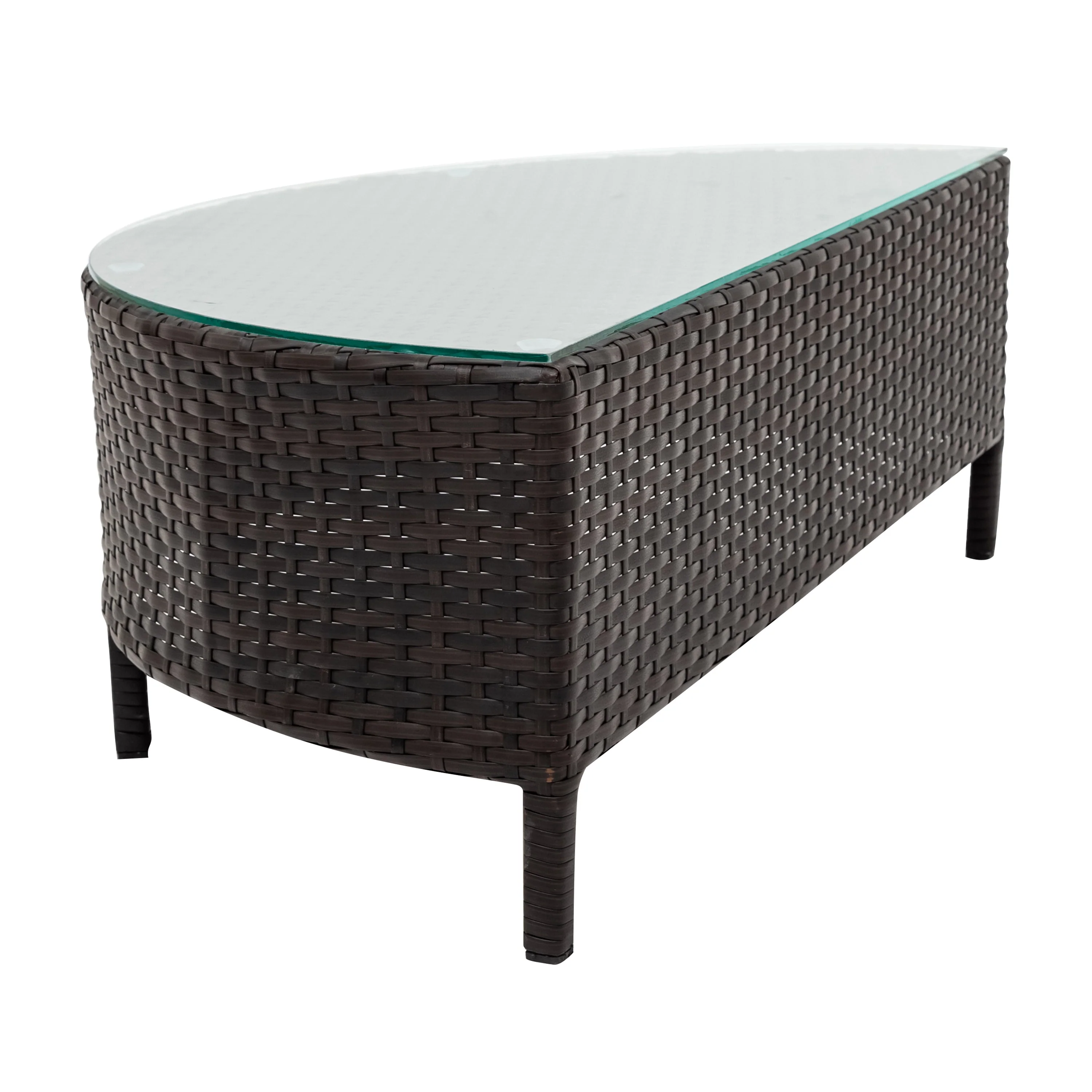 Walker Edison | Modern Wicker 5 Pieces All-Weather Wicker Sofa Set