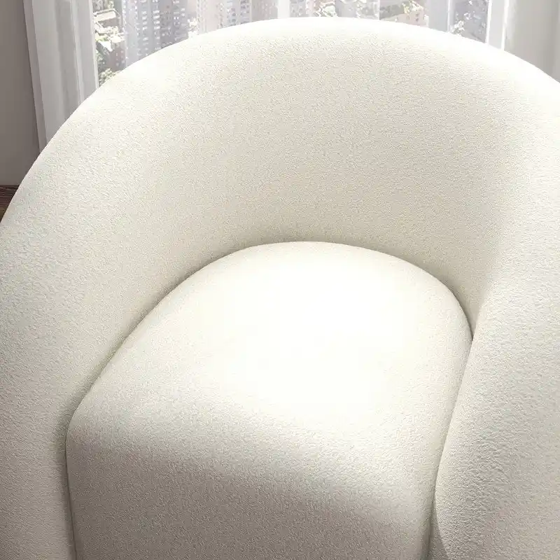 SEYNAR Modern Glam 360 Degree Swivel Teddy Upholstered Accent Armchair with Tufted Back