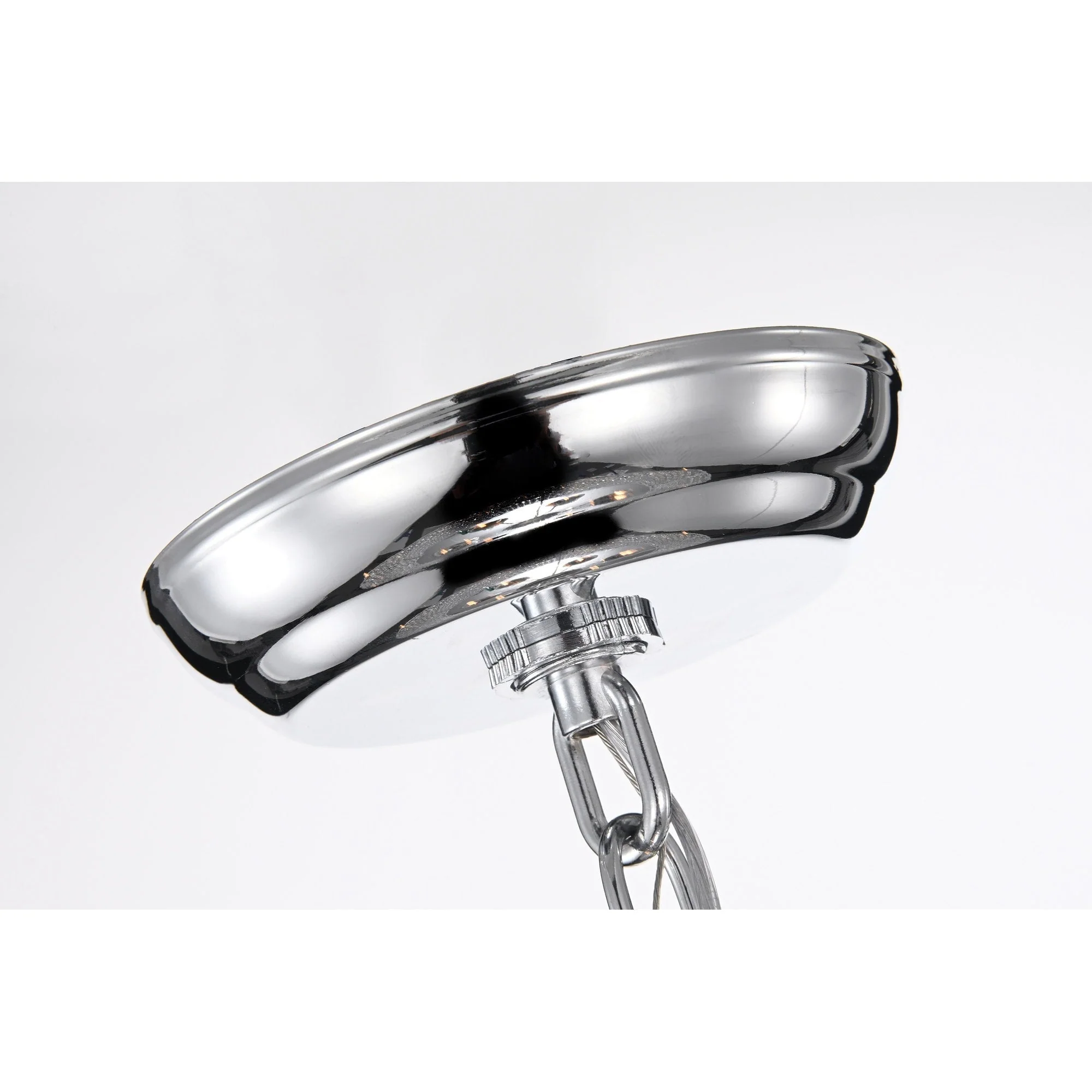 Round Beaded Drum Chandelier with Hanging Crystals