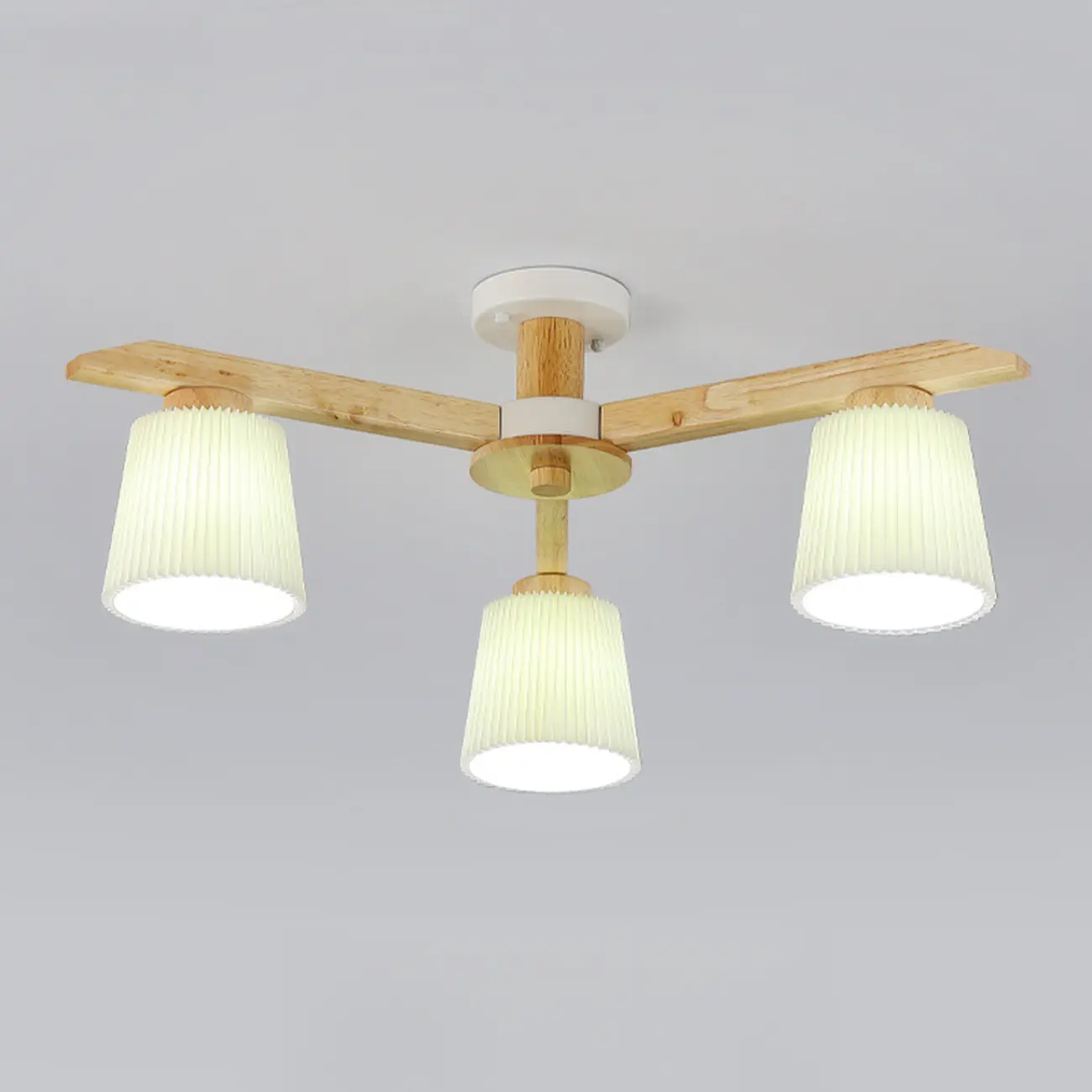 Cylinder Indoor Semi Flush Ceiling Light with Fabric Shade