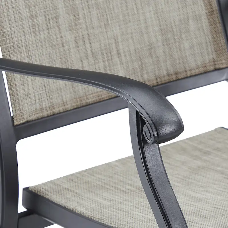 Dining Set with 6 Swivel Chairs and 1 Rectangle Metal Table