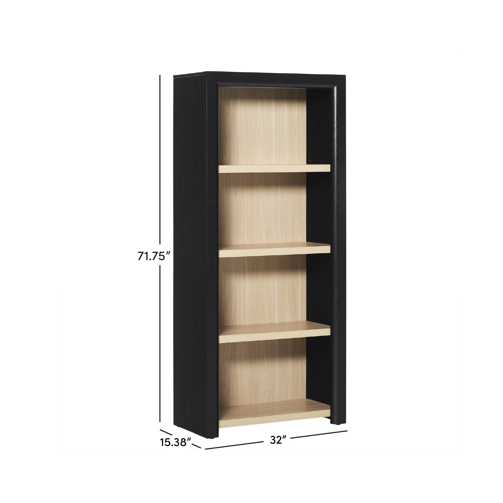 Amira Modern Wood Open Bookshelf