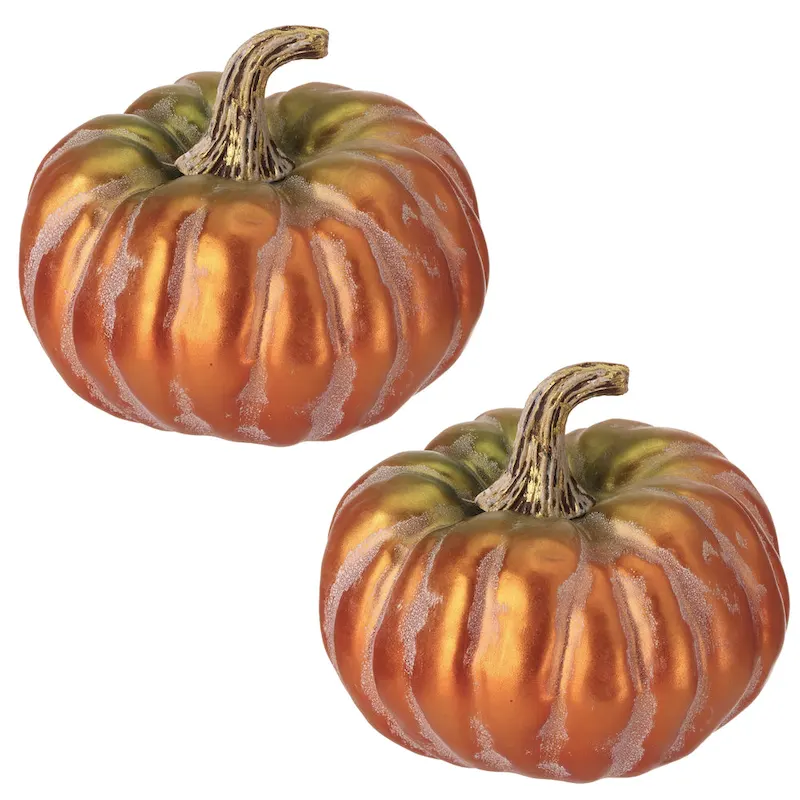 6  Autumn Pumpkin Set of 2 - strofoam:90% plastic:10%