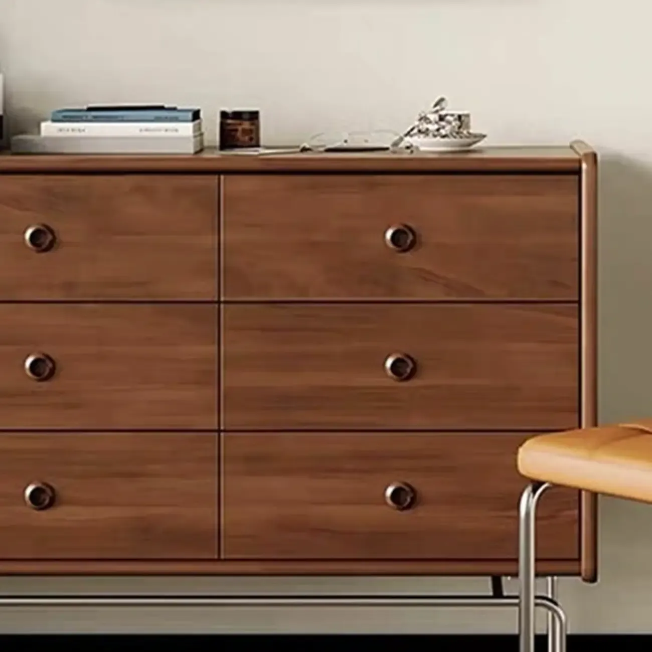 Trendy Lumber Cocoa Chest with 9 Drawers and Metal Base