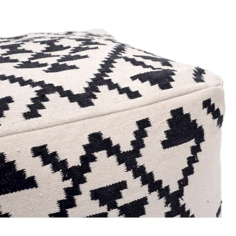Lizardo Ottoman Beige & Black