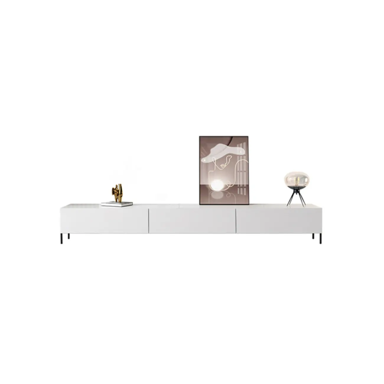 Modern Wood TV Stand in Nut-Brown with Drawers