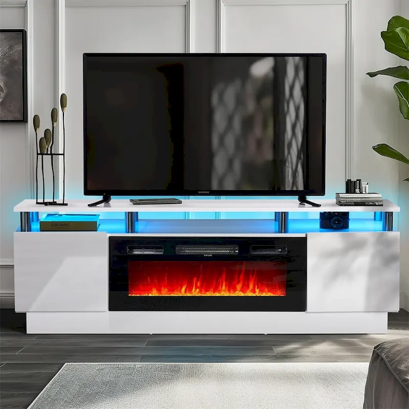 70 Fireplace TV Stand with 36 Electric Fireplace